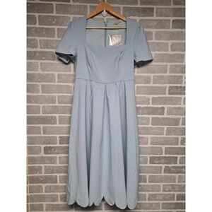 FEHAUTE Womens Light Blue Pleated Classic Midi Dress‎ Size 6 NWT